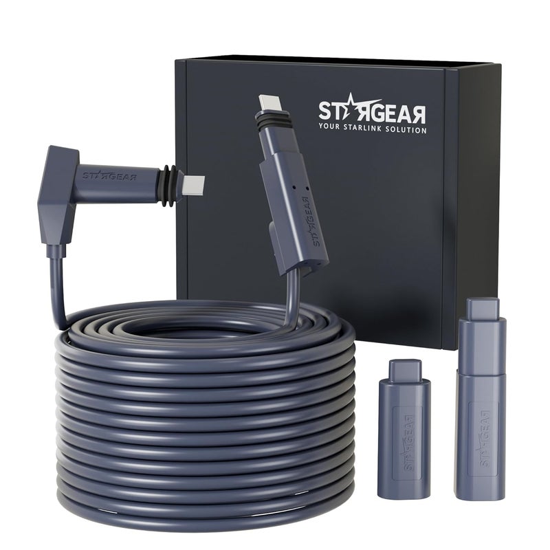 STARGEAR Starlink Cable 16.4FT for Standard Actuated Gen 2, Starlink Replacement Cable for Rectangular Satellite V2 Waterproof Gray - Image 1
